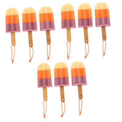 Beaupretty 9pcs Bath Ball Body Bathing Towel Shower Ball Exfoliating Scrub Ice Shaped Gentle Skin Random Color