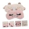 Beaupretty 2pcs Portable Breathable Eye Masks Soft Cat Design Sleeping Mask for Relaxation Fatigue Relief for Students Travel and Napping Pink White view 4
