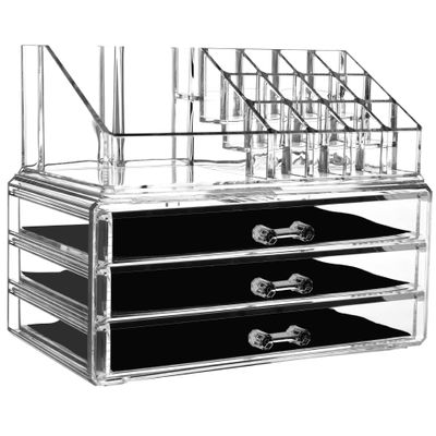 VSULZVNU Cosmetic Storage Box Acrylic Cosmetic Storage Box Transparent Cosmetic Display Cabinet Stackable Multifunctional Combination Storage Box Decorative Makeup Case (Color : 06)