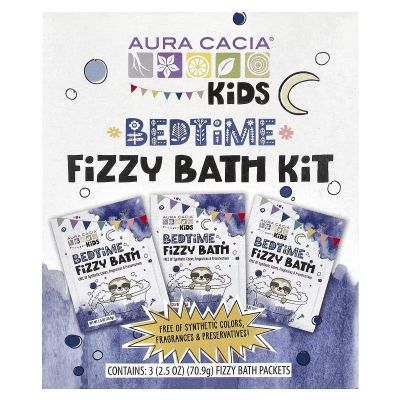 Aura Cacia Kids Bedtime Fizzy Bath Kit 3 x 2.5oz Packets - Fizzy, Foamy and Fun Bath Time!