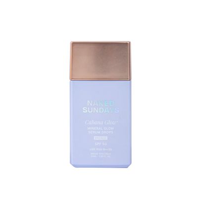 Naked Sundays CabanaGlow SPF 50 Bronzing Drops - Bronzing Glow Serum Sunscreen for Face, Hydrating Zinc Oxide Formula with Skin-Perfecting Pigments + Broad Spectrum Protection