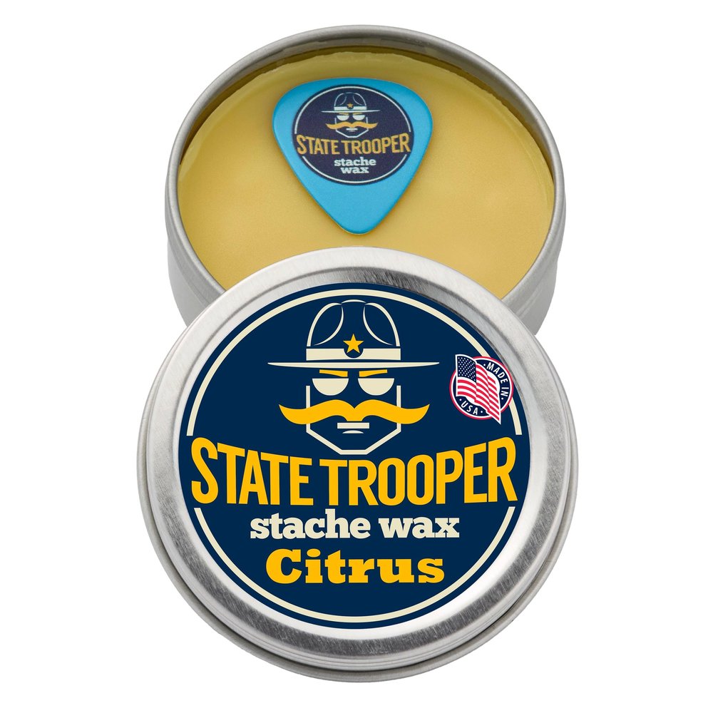 Mustache Wax - Medium Hold - Citrus Scent - Two Ounce Tin