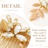 Kisshine Leaf Bride Wedding Hair Pins Gold Rhinestone Hair Piece Bridal Hair Combs Wedding Hair Accessories for Women and Girls(Pack of 3) view 4