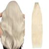 14Inch Tape In Hair Extensions Human Hair #60 Platinum Blonde Straight Rem Hair Extensions Real Human Hair Soft Thick To End 50g/Pack 20pcs Seamless PU Skin Weft view 1