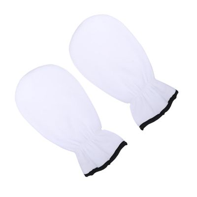 FOMIYES 1 Pair Maintenance Essential Oil Gloves Parrafin Wax Hand Care Mitten Heating Gloves Heat Preservation Gloves Paraffin Mitts Wax Gloves Paraffin Wax Flannel Bath Bag Round White