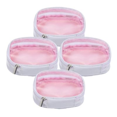 Baluue 4pcs Reusable Travel Makeup Bags Zipper Transparent Toiletry Pouches for Women Stylish Outdoor Cosmetic Organizers for