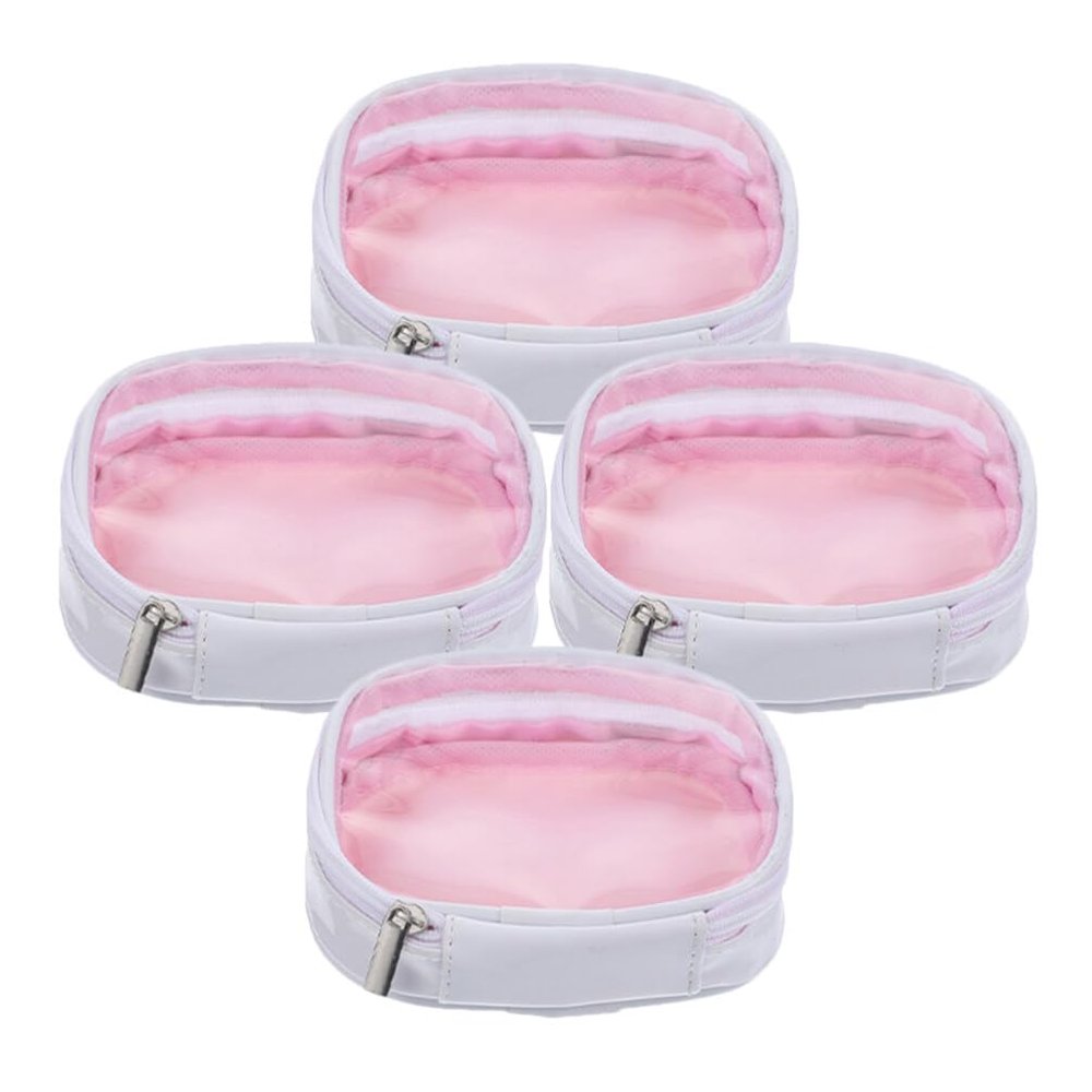 Baluue 4pcs Reusable Travel Makeup Bags Zipper Transparent Toiletry Pouches for Women Stylish Outdoor Cosmetic Organizers for