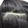 Mens Toupee Human Hair French Lace Center Poly Skin Around Hair System for Men Hair Replacement System Breathable Hairpiece Durable Toupee 7"X9"#1B20 Off Black+20% Gray-100% Density view 4