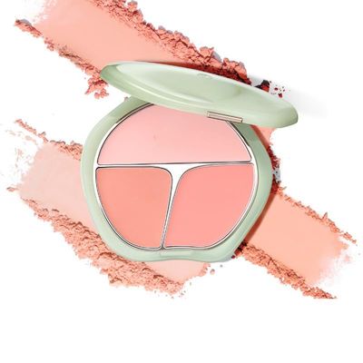 BeautyMAll 1 PC 3 Color Jade Pressed Powder Blush Matte Silky Facial Blusher Palette Cheek Color Palette with A Mirror & Beautiful Package, Giving Perfect Radiant 3D Look,13g (1, A02, Regular)