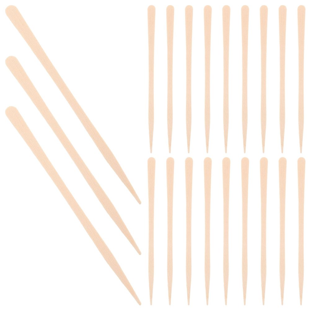 Baluue 100pcs Smooth Wooden Applicators for Hair Removal Single Use Body Sticks Safe Efficient Waxing Sticks for Eyebrows Hair
