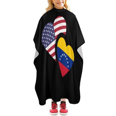 Venezuela US Flag Mini Barber Cape Professional Small Barber Apron Unisex Haircut Cape Water Resistant Salon Cape, 202403056