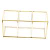 Amosfun Glass Cosmetic Organizer Case with Lid Elegant Storage Holder for Makeup Brushes Nail Polishes and Personal Care Accessories Decorative Glass Holder for Vanity and Dresser view 1