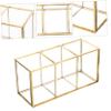 Amosfun Glass Cosmetic Organizer Case with Lid Elegant Storage Holder for Makeup Brushes Nail Polishes and Personal Care Accessories Decorative Glass Holder for Vanity and Dresser view 4