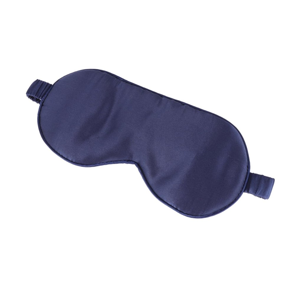 FOMIYES Natural Silk Sleeping Eye Mask Adjustable Blindfold for Men and Women Comfortable Navy Eye Patch for Travel Napping and Deep Sleep