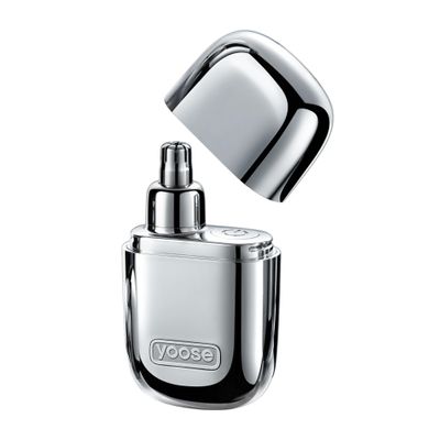 yoose Nose Hair Trimmer, Alloy Rechargeable Nose Hair Trimmer for Men Women, IPX7 Waterproof, Detachable Head, Easy to Clean, Portable Travel Size Nose Trimmers, Dual Edged Blades, Painless, Silver