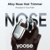 yoose Nose Hair Trimmer, Alloy Rechargeable Nose Hair Trimmer for Men Women, IPX7 Waterproof, Detachable Head, Easy to Clean, Portable Travel Size Nose Trimmers, Dual Edged Blades, Painless, Silver view 2