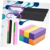 minkissy 2sets Rough Grit Fingernail Sanding Block Mini Nail Brush Polishing Buffers Sanding Stripe Manicure Tool Nail Shine Buffer view 2