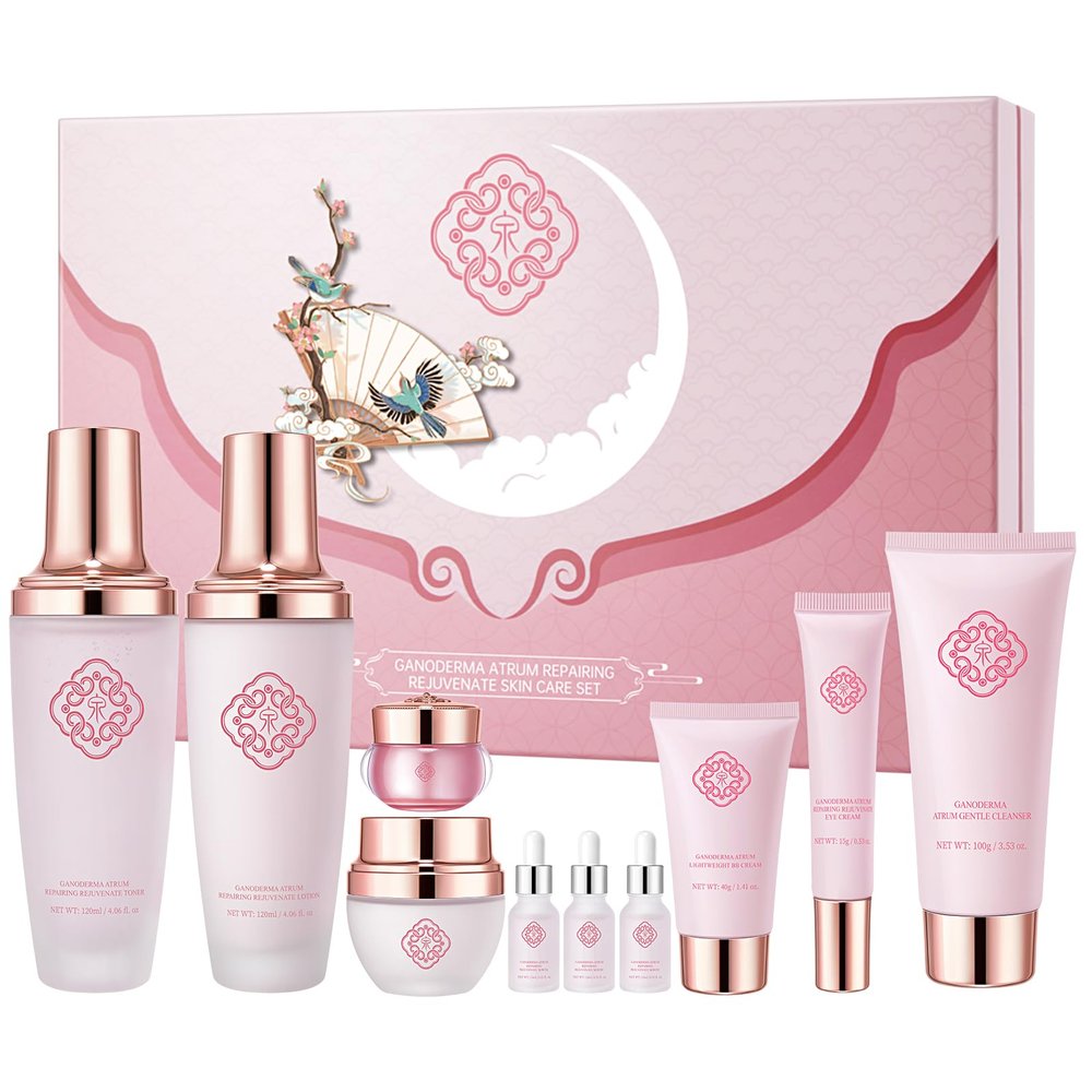 AESTHTANY Ganoderma Anti-Aging10-Piece Skincare Set Moisturizing and Rejuvenating Skincare Set For Women Mother's Day Gift