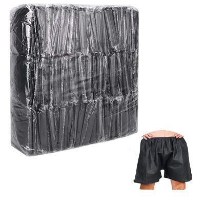 50-100 Pack Disposable spa Underwear nonwoven exam shortsnonwoven exam Shorts Suitable for Camping Travel-Hospital Stay-Emergency-Hospital Stay in, Individually Wrapped//90(Black,100PCS)