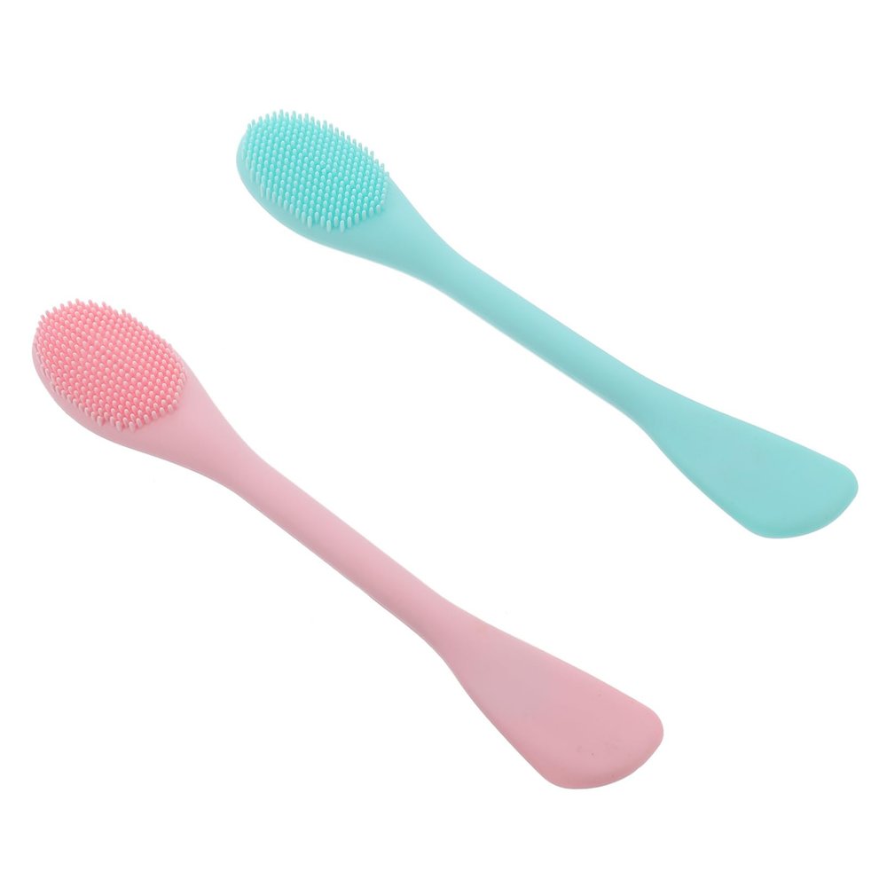 FRCOLOR 2pcs Double-Ended Facial Cleansing Brush Silicone Face Brush Deep Pore Cleaning Face Wash Cleaner Shower Cleaning
