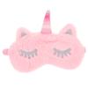 FOMIYES Pink Unicorn Eye Mask Soft Plush Fluffy Night Blindfold for Comfortable Sleep Travel Naps Lightweight No Eye Pressure Strap for All Head view 1