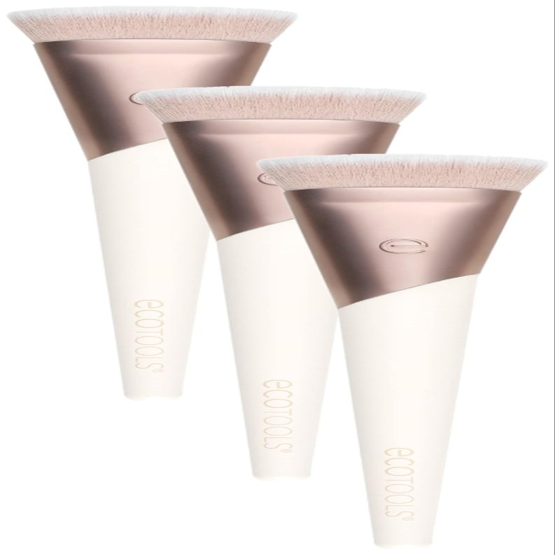 EcoTools Ecofriendly Luxe Flawless Foundation Makeup Brush for Liquid & Cream Foundation, Dense, Synthetic Bristles, Eco-Friendly Premium Quality Makeup Brush, Vegan & Cruelty-Free, 1 Count
