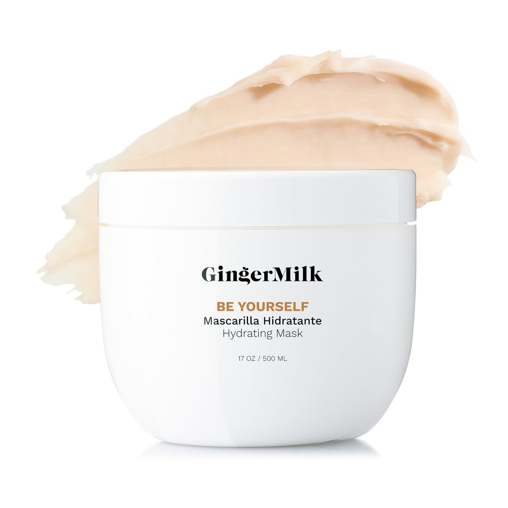 Ginger Milk Hydrating Hair Mask for Curly, Wavy, and Coily Hair - Nourishing Formula for Defined Curls, Frizz Control, and Shine - Sulfate-Free | Be Yourself 17 oz
