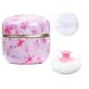 Qopoto Body Powder Puff and Container for Dusting Powder, Women Powder Puff and Powder Case for Bath and Travel (Sakura) view 1