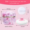 Qopoto Body Powder Puff and Container for Dusting Powder, Women Powder Puff and Powder Case for Bath and Travel (Sakura) view 2