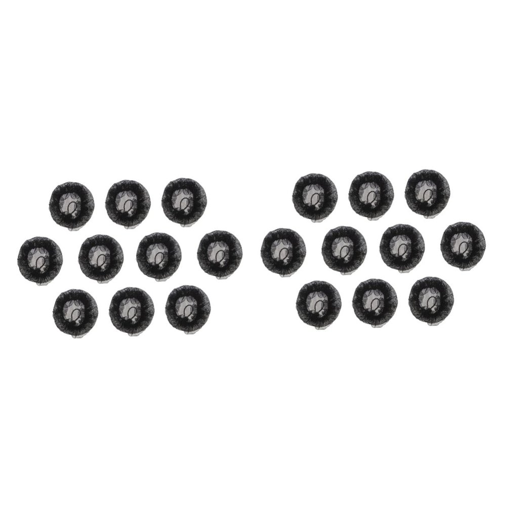 NOLITOY 20pcs Elastic Hair Nets for Ballet Dance Performance Bun Covers Lace Edging for Dancers and Hair Styling