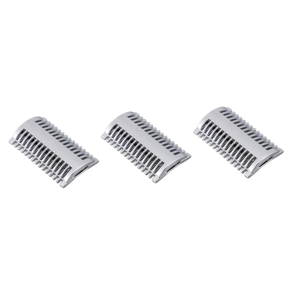 NOLITOY 3pcs Manual Shaving Safety Razor Head Zinc Alloy Double Open Comb Metal Razor Head Shaving Tool