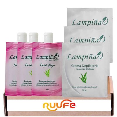 Combo 3+3 (6 Pack) - Lampia Corporal Hair Removal Cream 30gr + Lampia Facial Hair Removal Cream, Lampia Moisturizing Hair Removal Cream