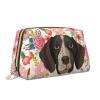 Xsovgoi German Shorthaired Pointe Dogs Floral Boho Flowers Leather Makeup Bag Organizer Travel Cosmetic Bag 8.3"X3.6"X5.3" view 2