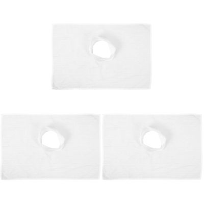 ABOOFAN 3pcs Massage Table Sheets Disposable Massage Spa Bed Cover Towels Massage Face Rest Cover with Hole