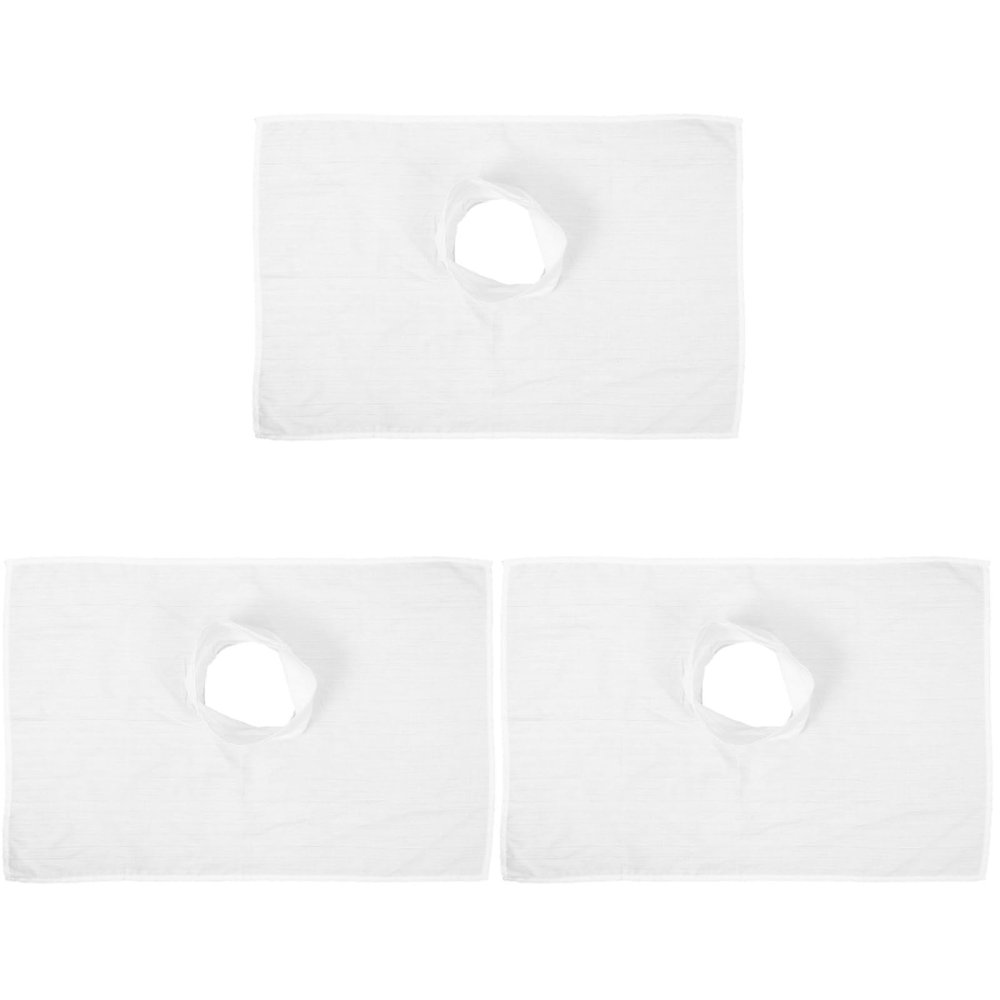 ABOOFAN 3pcs Massage Table Sheets Disposable Massage Spa Bed Cover Towels Massage Face Rest Cover with Hole