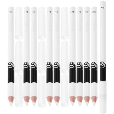 Hemoton 10Pcs White Eyeliner Highlighter Pencil Set Waterproof Multifunctional Eye Makeup Tool for Waterline Eyeshadow Lip Liner Highlight