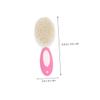 NOLITOY Comfortable Wool Bath Brush Natural Hair Cleaning and Detangling Tool Gentle Skin and Scalp Durable Handle Pink Color view 2