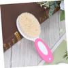 NOLITOY Comfortable Wool Bath Brush Natural Hair Cleaning and Detangling Tool Gentle Skin and Scalp Durable Handle Pink Color view 3