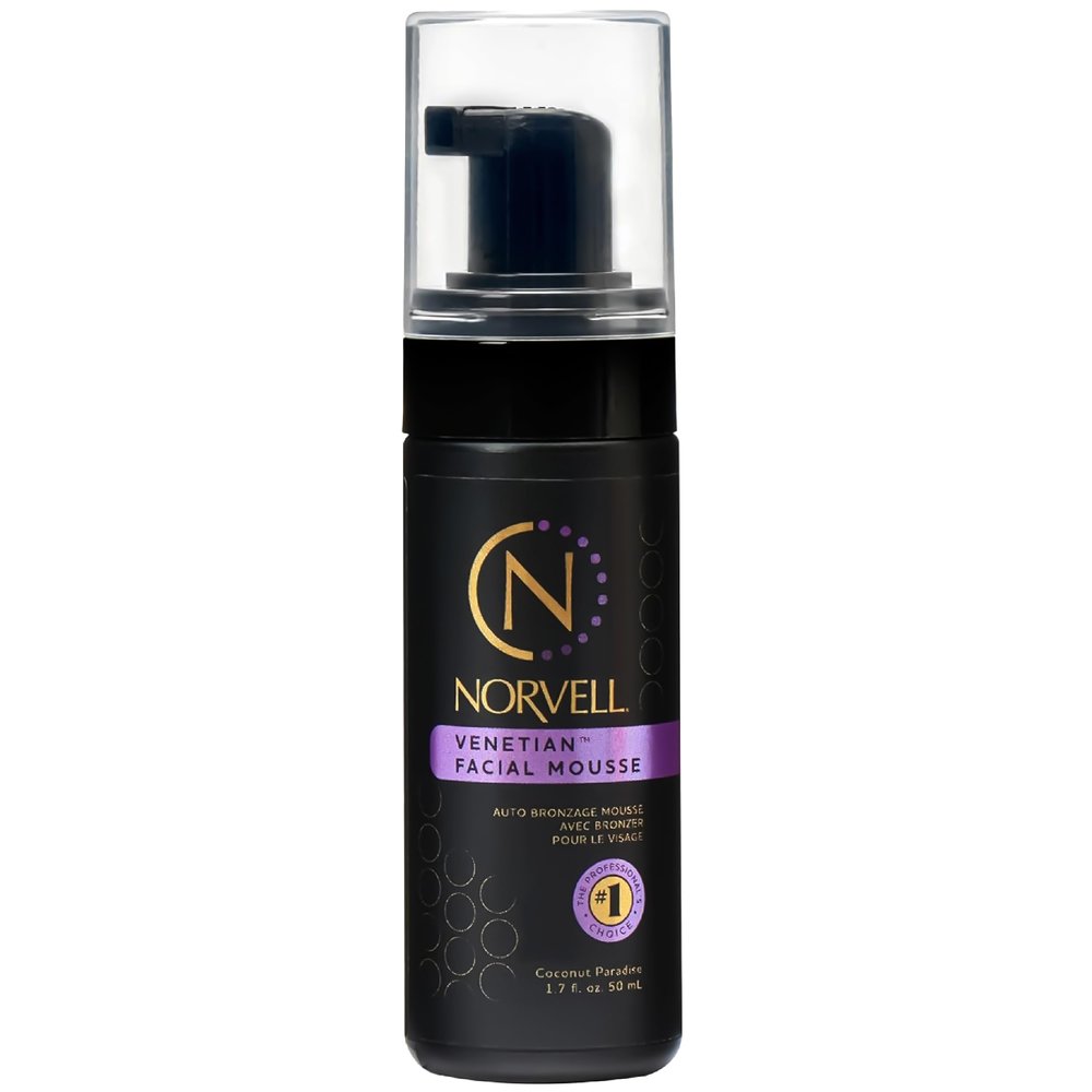 Norvell Venetian Sunless Facial Self Tanner Mousse with Bronzer 1.7 fl oz  Instant Natural Looking Fake Tan, Anti Orange, Streak Free, Long Lasting Sunless Bronzing Glow