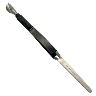 7" Acrylic Nail Pincher Pinching Tool Cuticle Pusher Stainless Steel Nail Shaping Tweezers Multi-Function Nail Art Pincher for Manicure (Black)