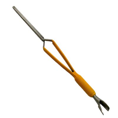 7" Acrylic Nail Pincher Pinching Tool Cuticle Pusher Stainless Steel Nail Shaping Tweezers Multi-Function Nail Art Pincher for Manicure (Yellow)