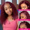 LUMIERE 16 Inch 99j Burgundy Lace Front Wigs Human Hair Natural Wave 13x4 HD Lace Front Glueless Wigs Human Hair Bob Wig Pre Plucked 180% Density Small Knots HD Frontal Wig 16inch view 2