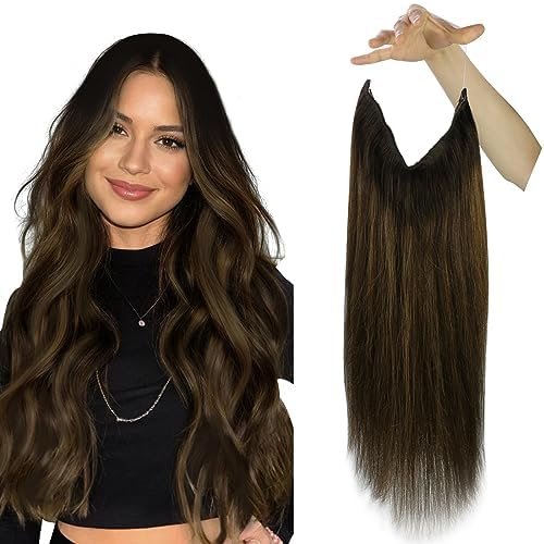 Sunny Clip in Hair Extensions and Wire Hair Extensions Dark Brown Balayage Medium Brown 160G
