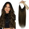 Sunny Clip in Hair Extensions and Wire Hair Extensions Dark Brown Balayage Medium Brown 160G view 1