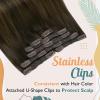 Sunny Clip in Hair Extensions and Wire Hair Extensions Dark Brown Balayage Medium Brown 160G view 3