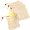 Natural Sisal Soap Bag Saver, Mesh Net Pouch for Exfoliating, Foaming, and Quick Drying Holder in Shower - Plastic-Free, Waste Reducing (4 Pack) view 1