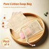 Natural Sisal Soap Bag Saver, Mesh Net Pouch for Exfoliating, Foaming, and Quick Drying Holder in Shower - Plastic-Free, Waste Reducing (4 Pack) view 2