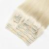 Hair Extensions 8pcs Clip in Hair Extensions Real Human Hair Blonde Clip in Human Hair Extensions Straight Human Hair Clip in Extensions Platinum Blonde Clip in Extensions Hair Extensions Clip in ( Si view 2