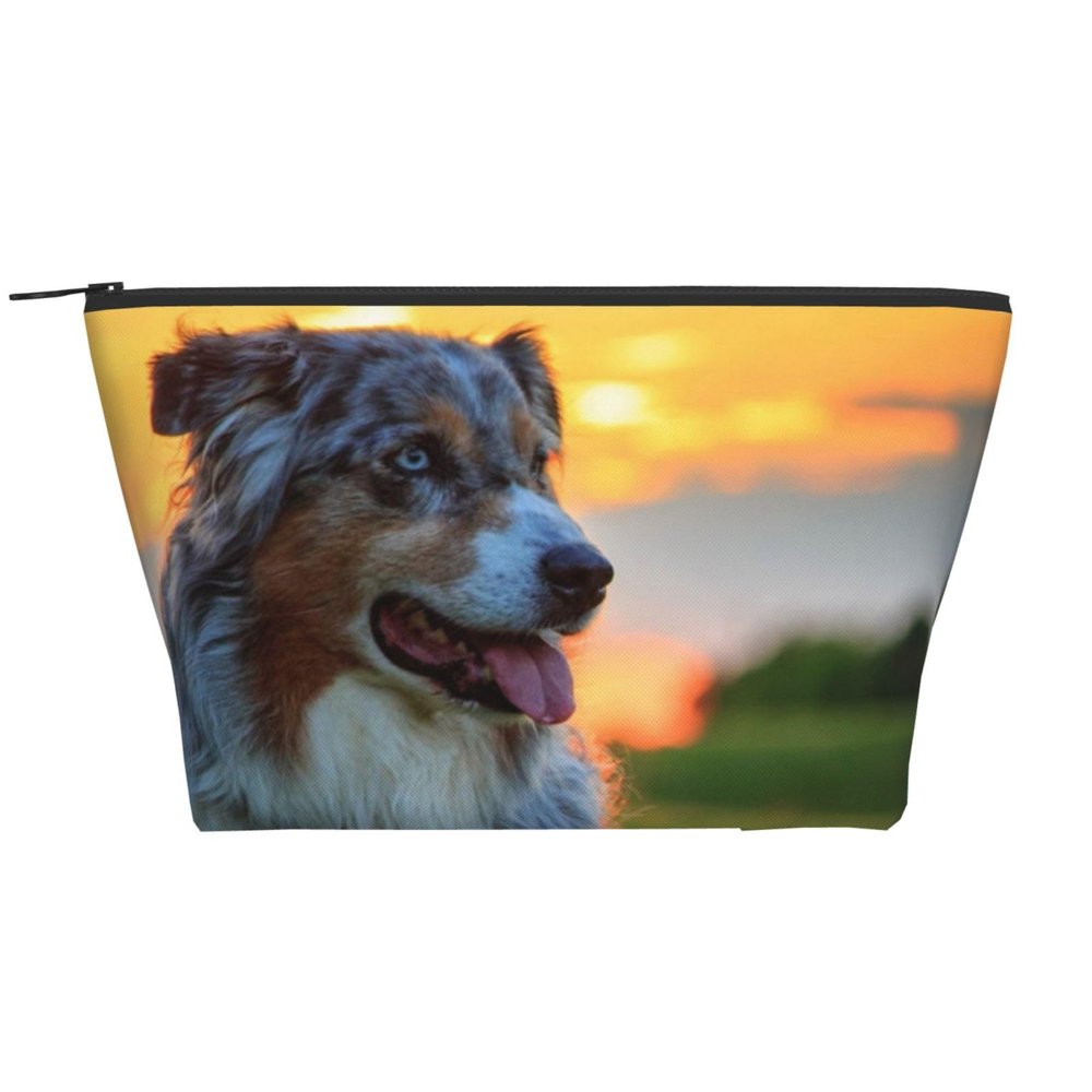 Xsovgoi Australian Shepherd Dog Travel Makeup Bag Organizer, Cosmetic Bags, Multi Purpose Pouch Bag