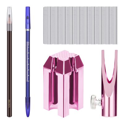 ATOMUS Eyebrow Makeup Sharpener Set - 1cm & 0.8cm Pencil Sharpener - 10pcs Eyebrow Trimmer - Brown & Black Eyebrow Pencil Set for Makeup & Microblading